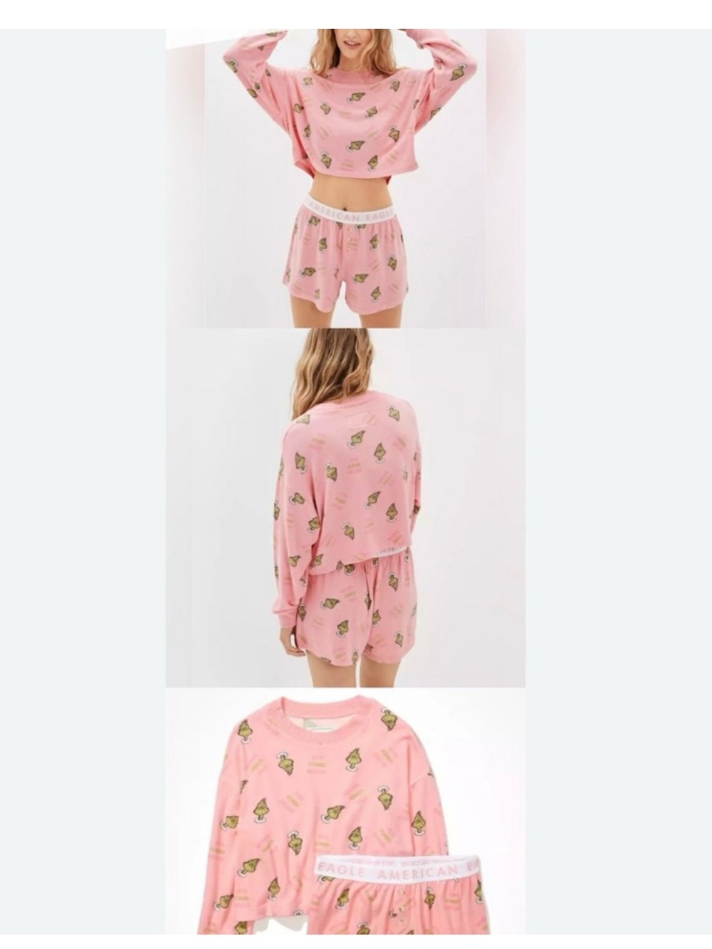 American Eagle Grinch Matching Lounge Set Size Small